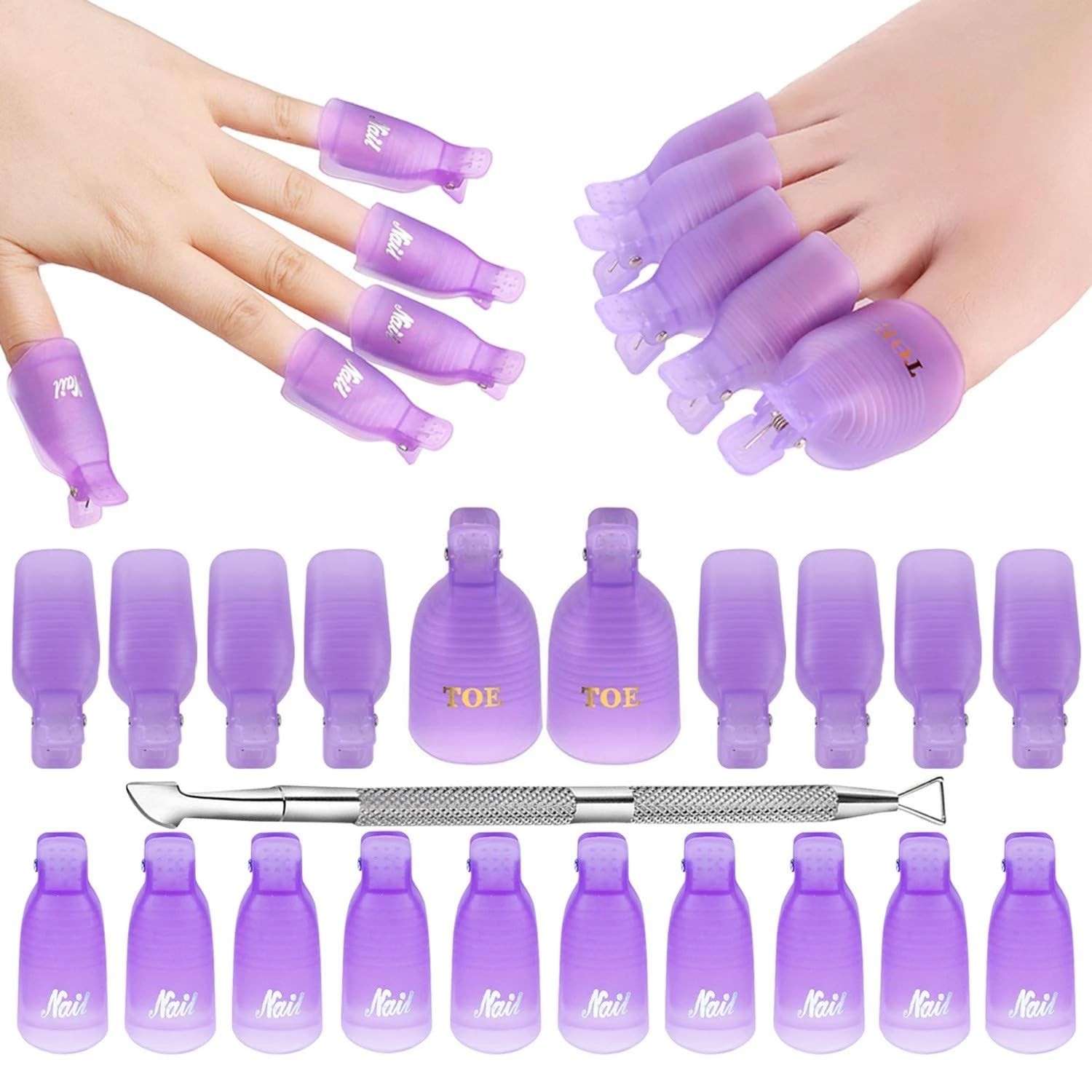 Yimart Nail Art Soak Off Clip Removal Clamp Set – Specialized Purple, Pink