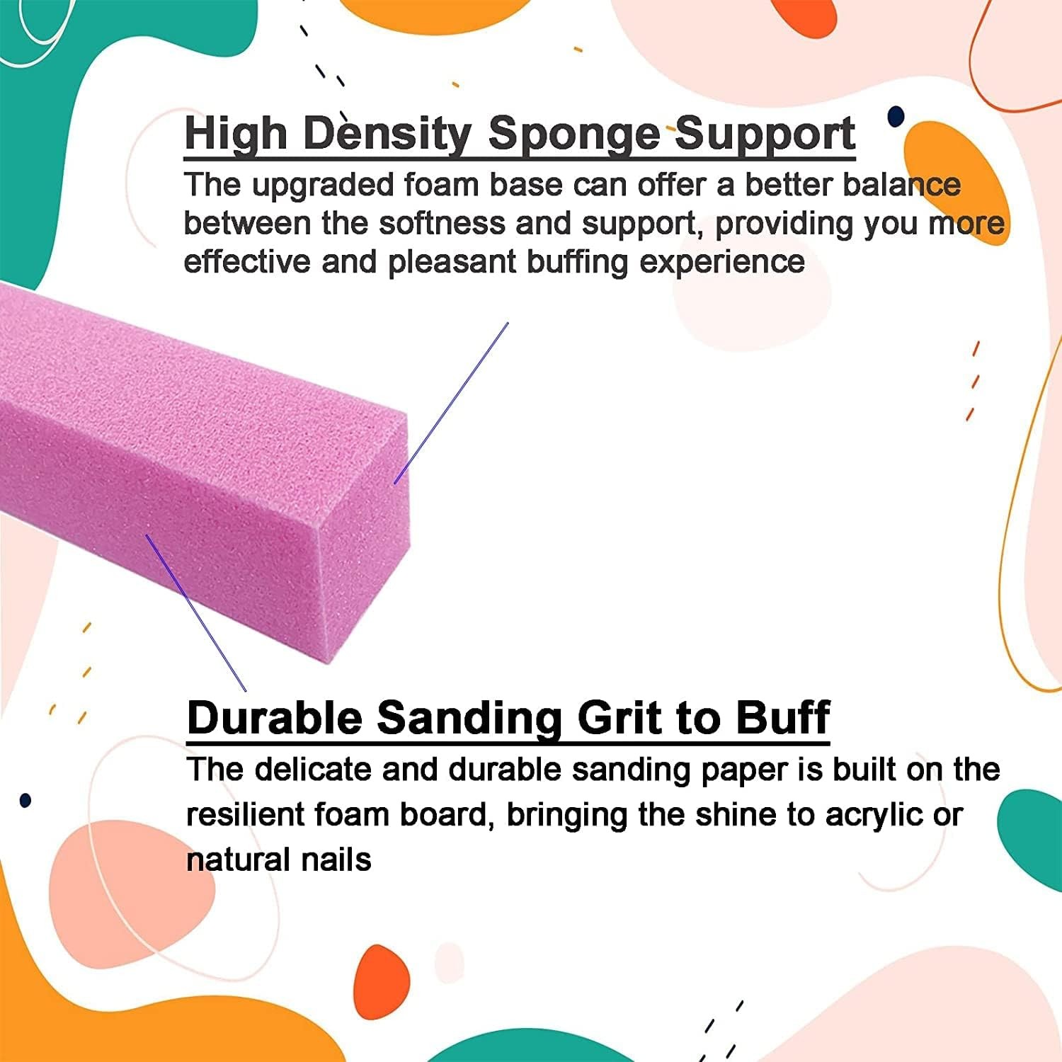 Nail Buffer Blo for Acrylic and Natural Nails, 4 Sided Sanding Buffers