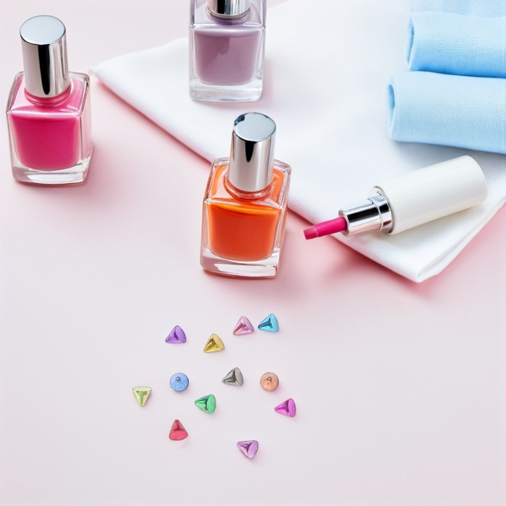 4 Boxes Nail Punk Art Metal Charms Manicure Accessories Tool