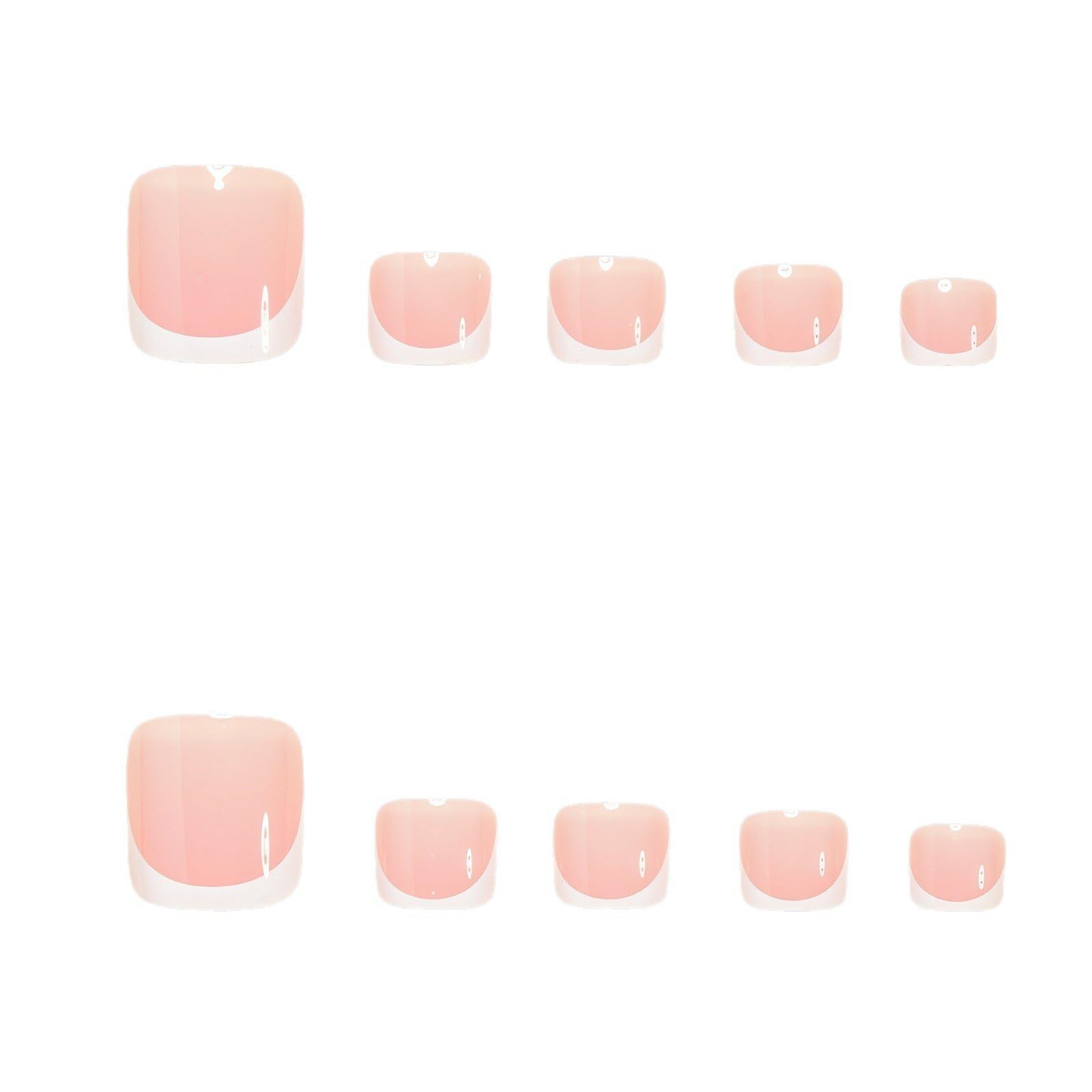 Generic Toenails Nude White French Tip 24 Pcs