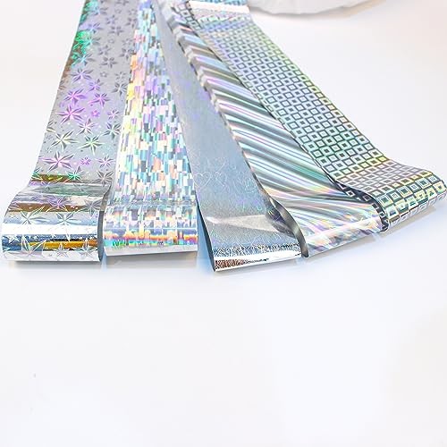Metallic Silver Laser Holographic Nail Foil Transfer – Metallic Silver Style