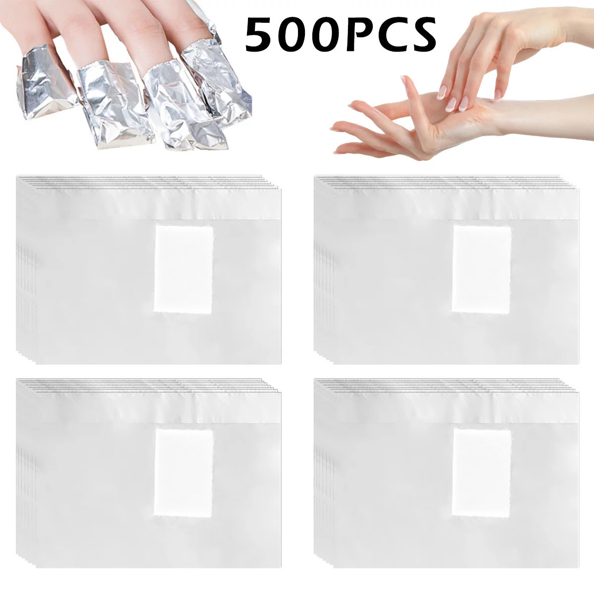 500/1000Pcs Nail Foil Wraps Nail Wraps Remover Tin Foil Nail Wraps Nail Art Soak