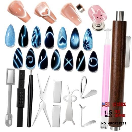 Set, Heart Rabbit French Cat Eye Gel Nail Tool Kit, 3-in-1 Cat Eye Magnet