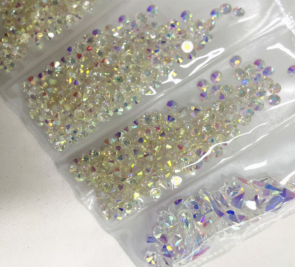 1788pcs Mixed Size 3D Nail Art Rhinestones Flatback Crystal AB Gems Glass Stones