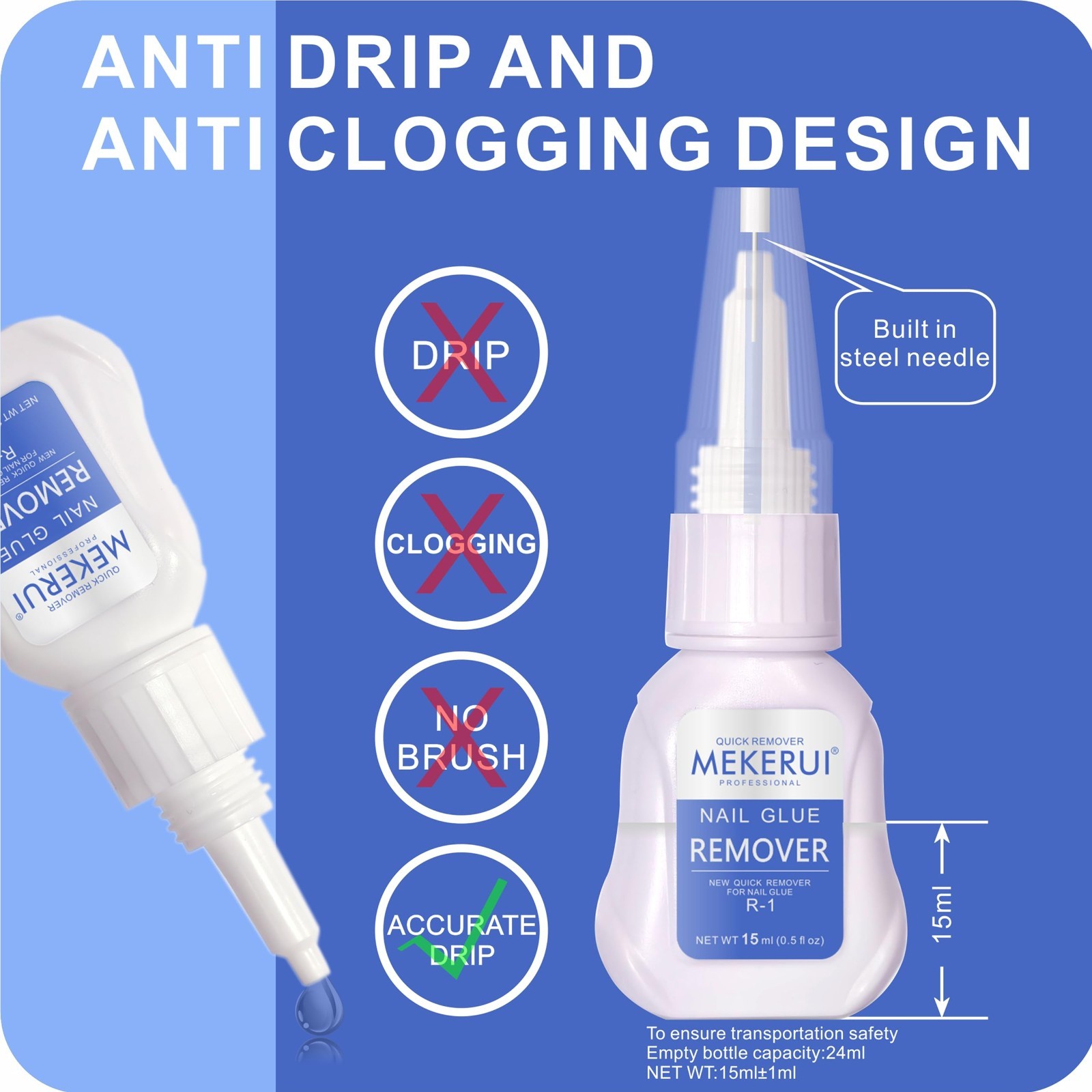 Super Strong Nail Glue Gel & Quick Remover Set – Long-lasting 30+ Days, No UV Li