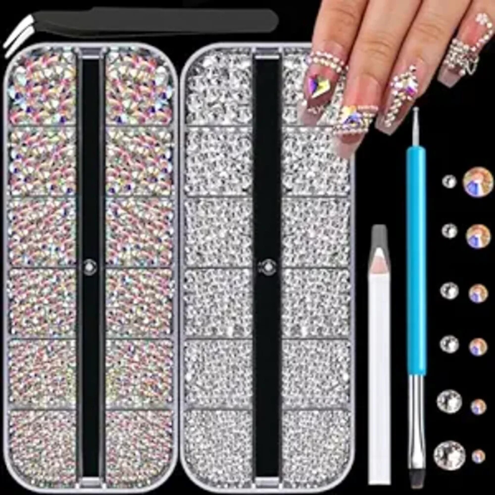 Crystal Nail Rhinestones Diamond Gem Stones Charms for Nail Art Face Eye Makeup