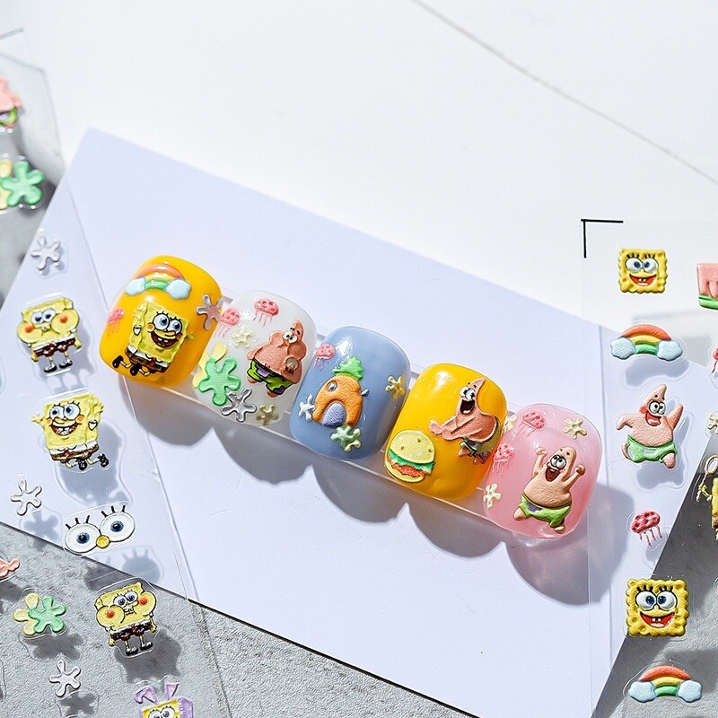 5D Theme Nails Stickers, 5D Cartoon Nails Art Stickers, Embossed Nails Decals(8)