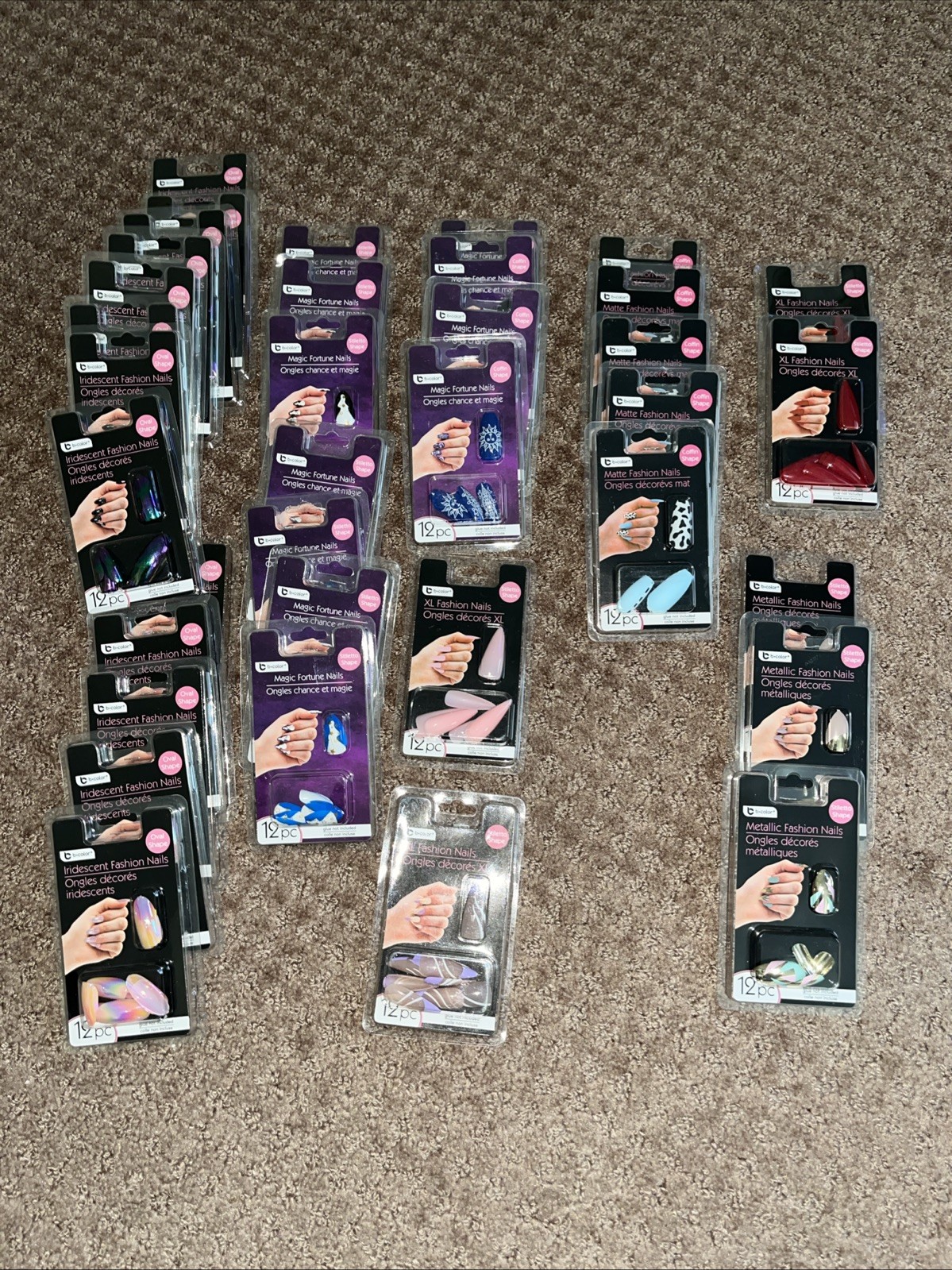 Artificial Nails B-color Multicolor Assorted Glue Not Included 36 Packs Of 12.
