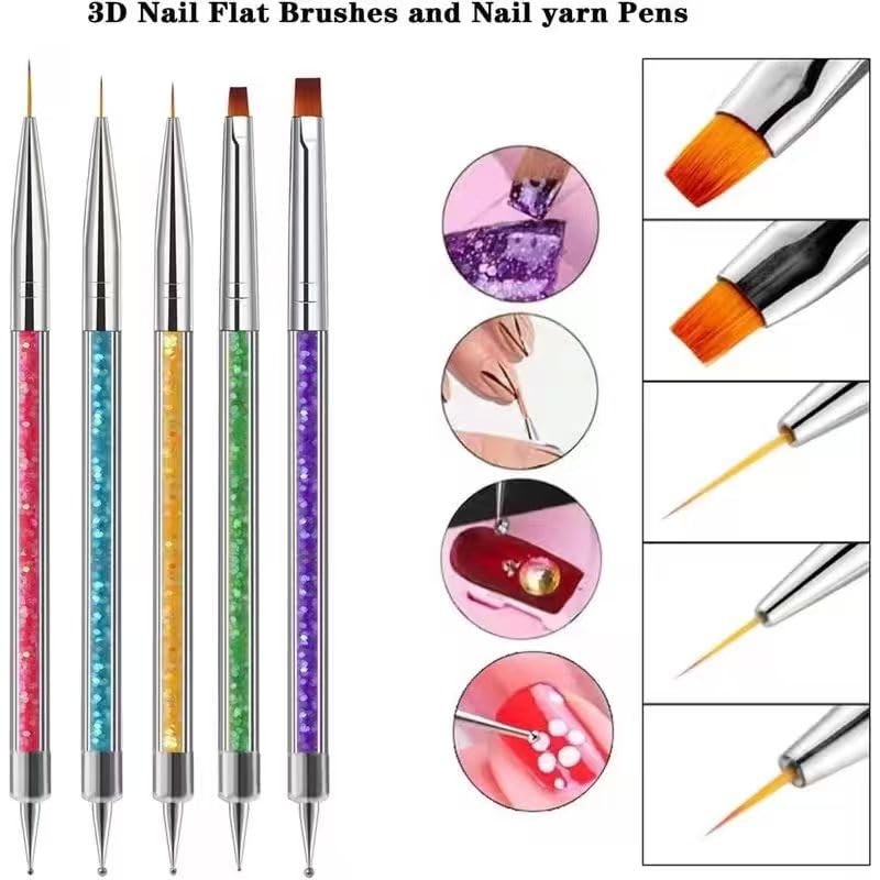 10Pcs Double-Ended Nail Art Tool Set – Professional Gel Nail Brush & Style 2