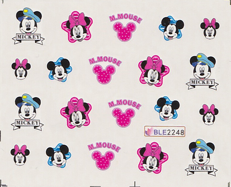 1-11 sheets Kids Mickey Mouse Nail Stickers Minnie Bow Ears Gift Goode Bag B-day