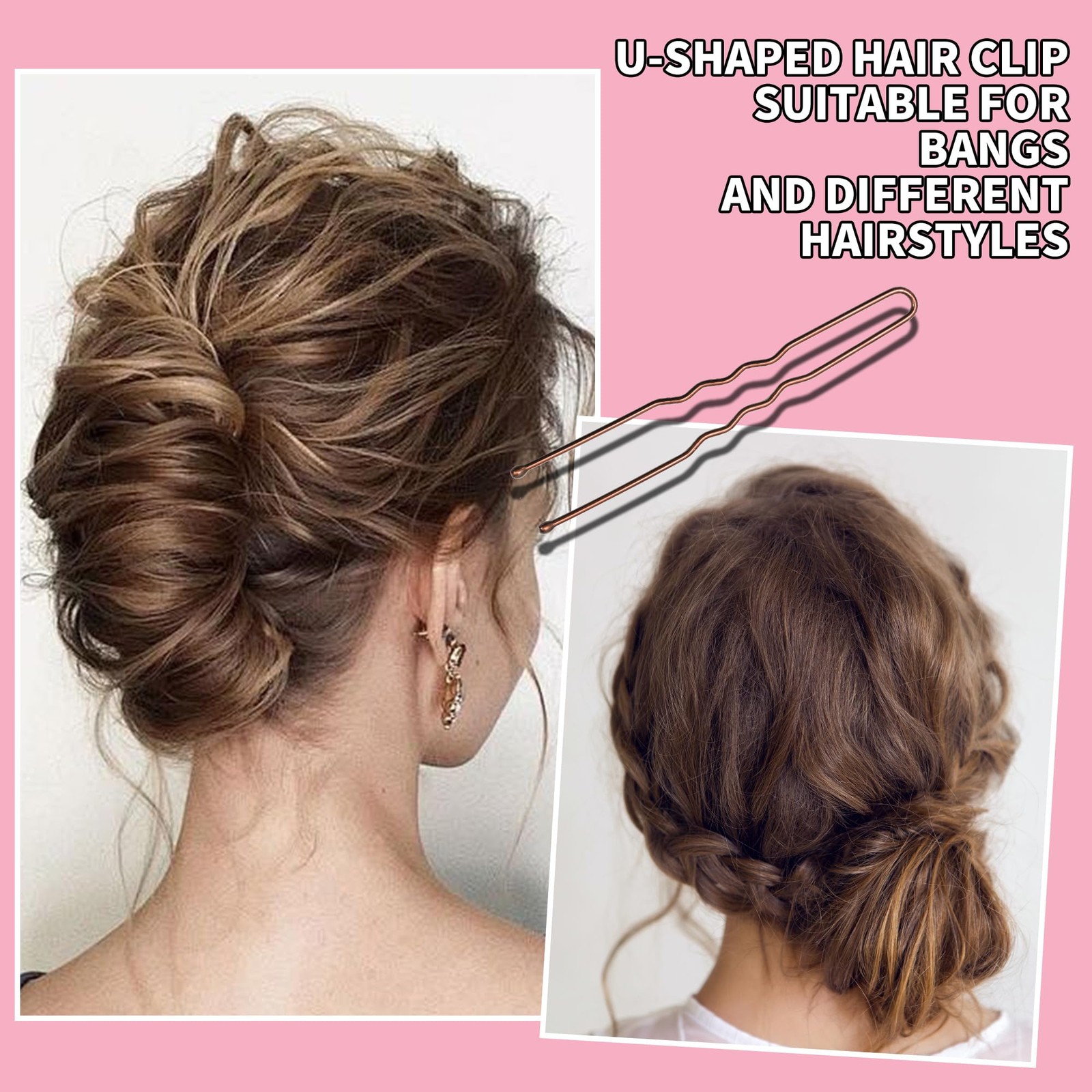 Scaups 400PCS Brown and Black Bobby Pins Kit with Hair Bands,