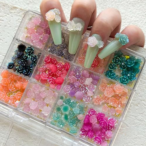 3D Rose Nail Art Charms Flower Nail Art Charms Nail Pearls Floral Acrylic