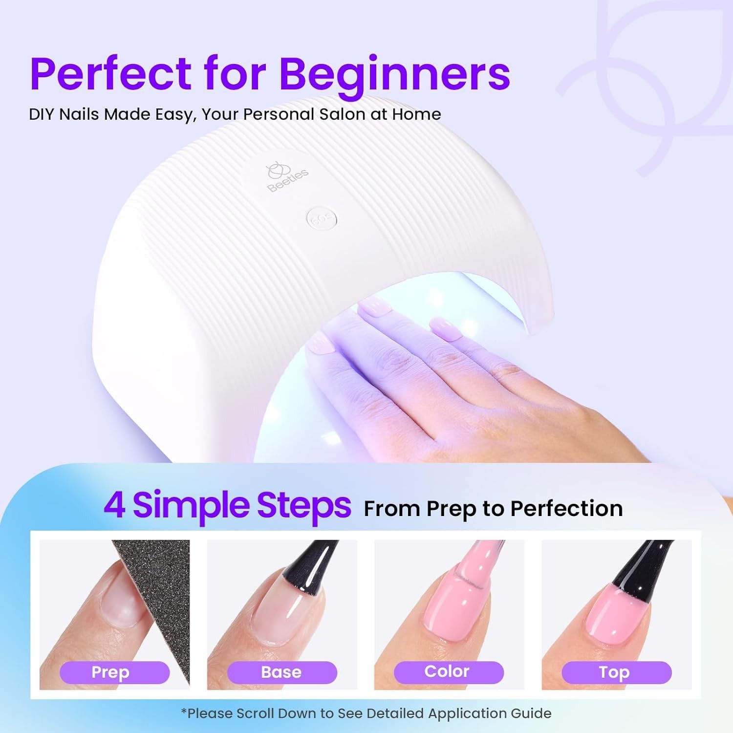 Beetles Gel Nail Polish Kit with UV Light – 0 – 20 Colors Colorful Dreamscape
