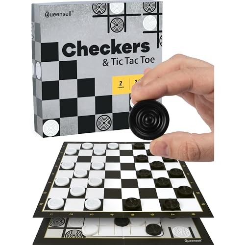 Checkers Board Game with 30 7.9 x x 0.1 inches, Monochrome Or Multi-color