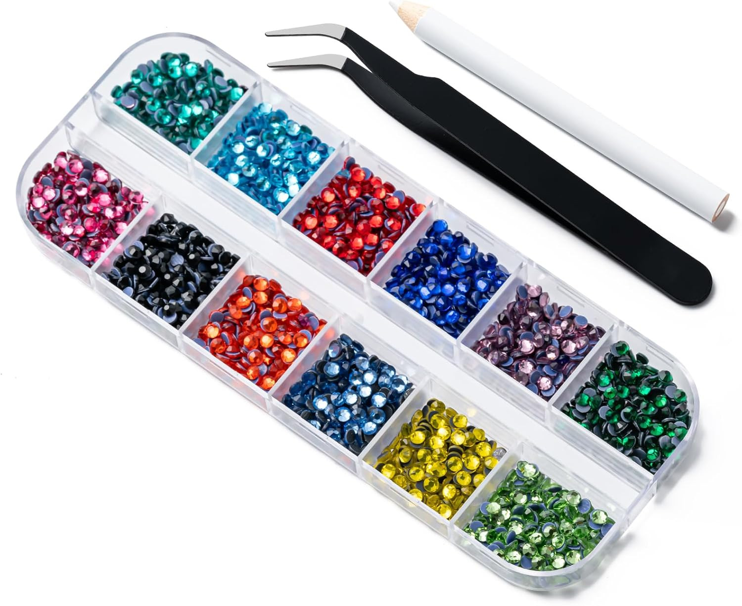2520Pcs Rhinestones, 12 Size Multi Colorful Bedazzling kit for Crafting Nail Art