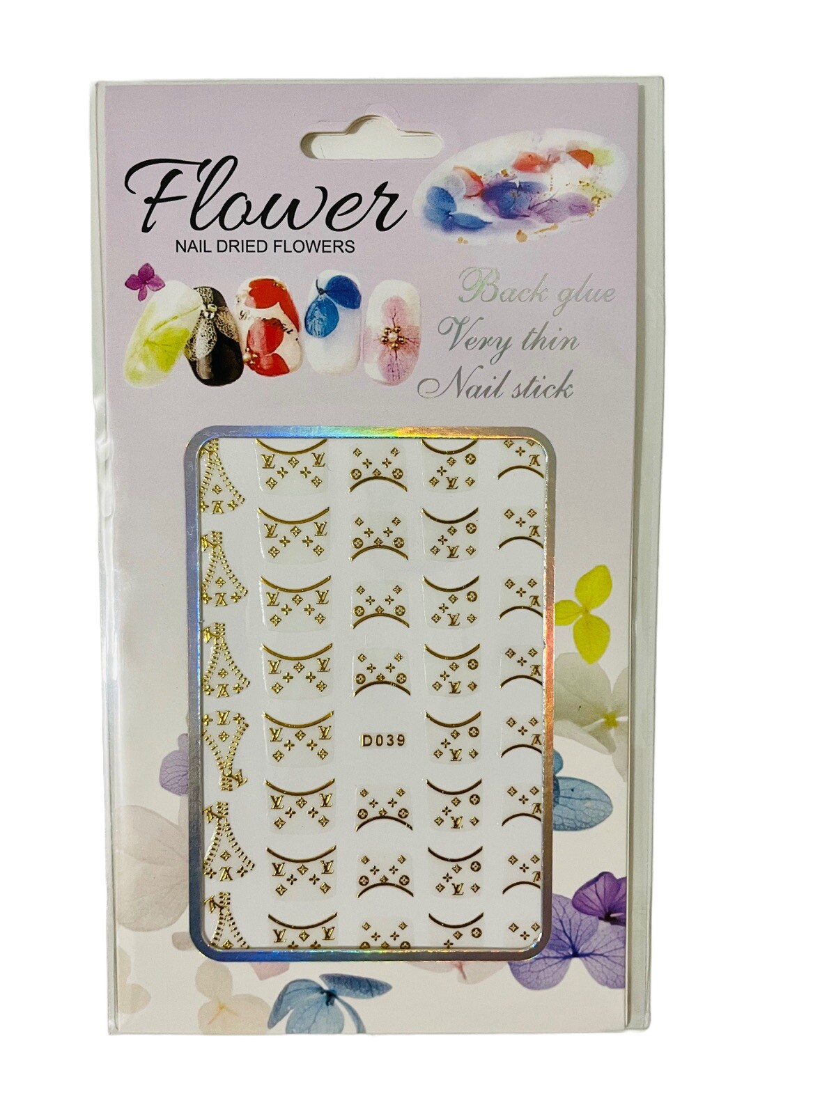3D Nail Stickers Decal DIY Nail Art Decoration D039 & D040 Gold Lot (2) NEW