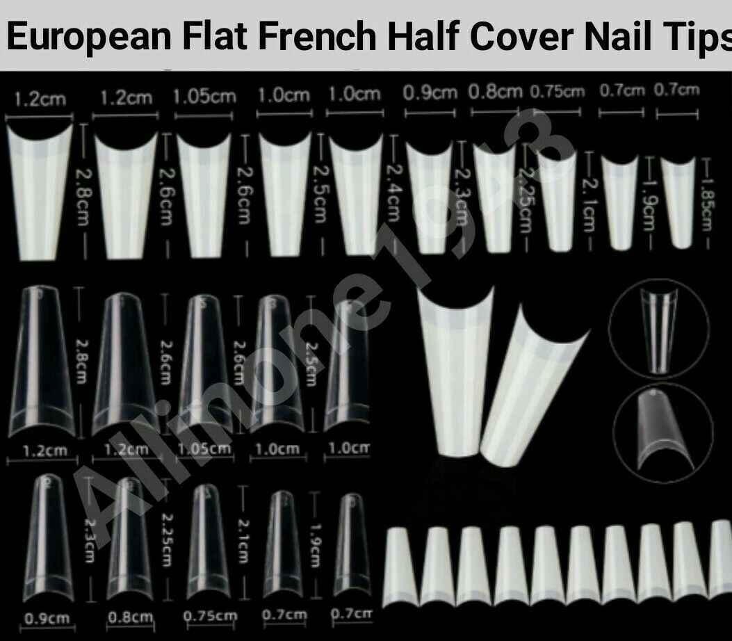100pc XXL C Curve/Stiletto/French Square/Flat French Coffin Fake False Nail Tips