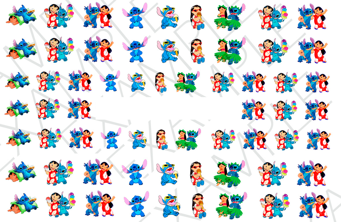 Lilo and Stitch Nail Art Stickers Transfers Decals Set of 64 – A1218