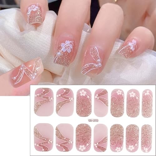 6 Sheets Flower Nail Gel Stickers Self-Adhesive Spring Nail Polish Spring-6
