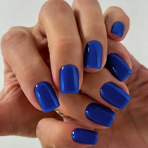 Navy Blue Royal Blue Soft Gel Press on Nails – 30 Pcs – 15 Sizes – 15 Sizes