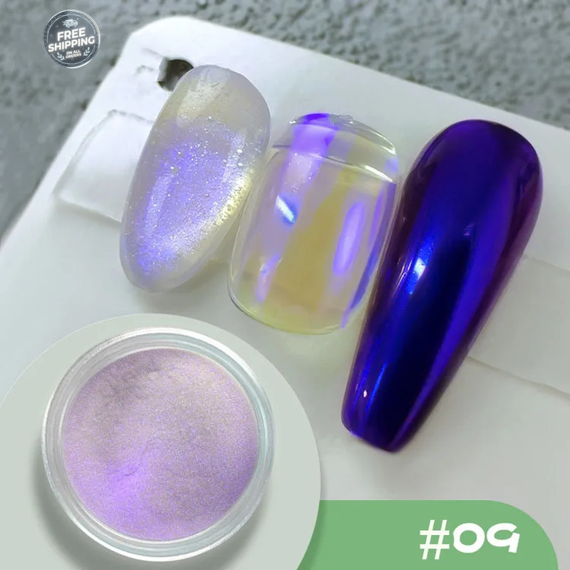 12 Grids Mirror Effect Mermaid Nail Powder Holographic Pearl Chrome Pigment Fine