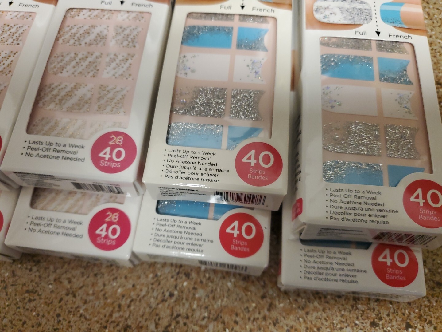 KISS NAIL DRESS Ultimate Nail Fashion 40 Strips each pack . 10 boxes different