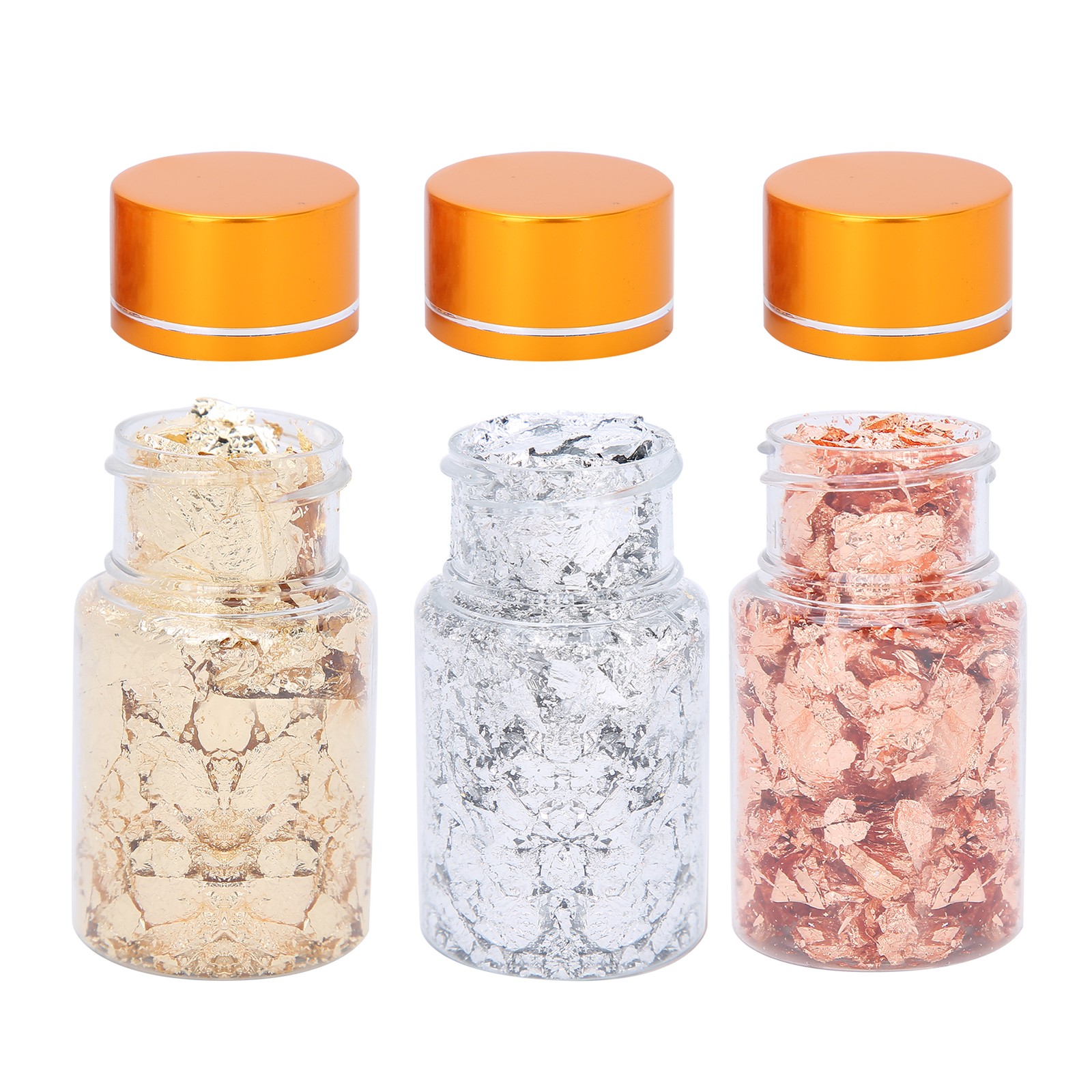 3PCS Gold Foil Flakes Set For Nail Art Painting Crafts Easy To Use
