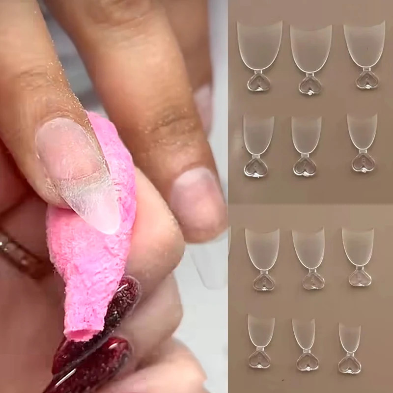 30pcs Summer French Gradient Short Square Press On False Toe Nails Wearable
