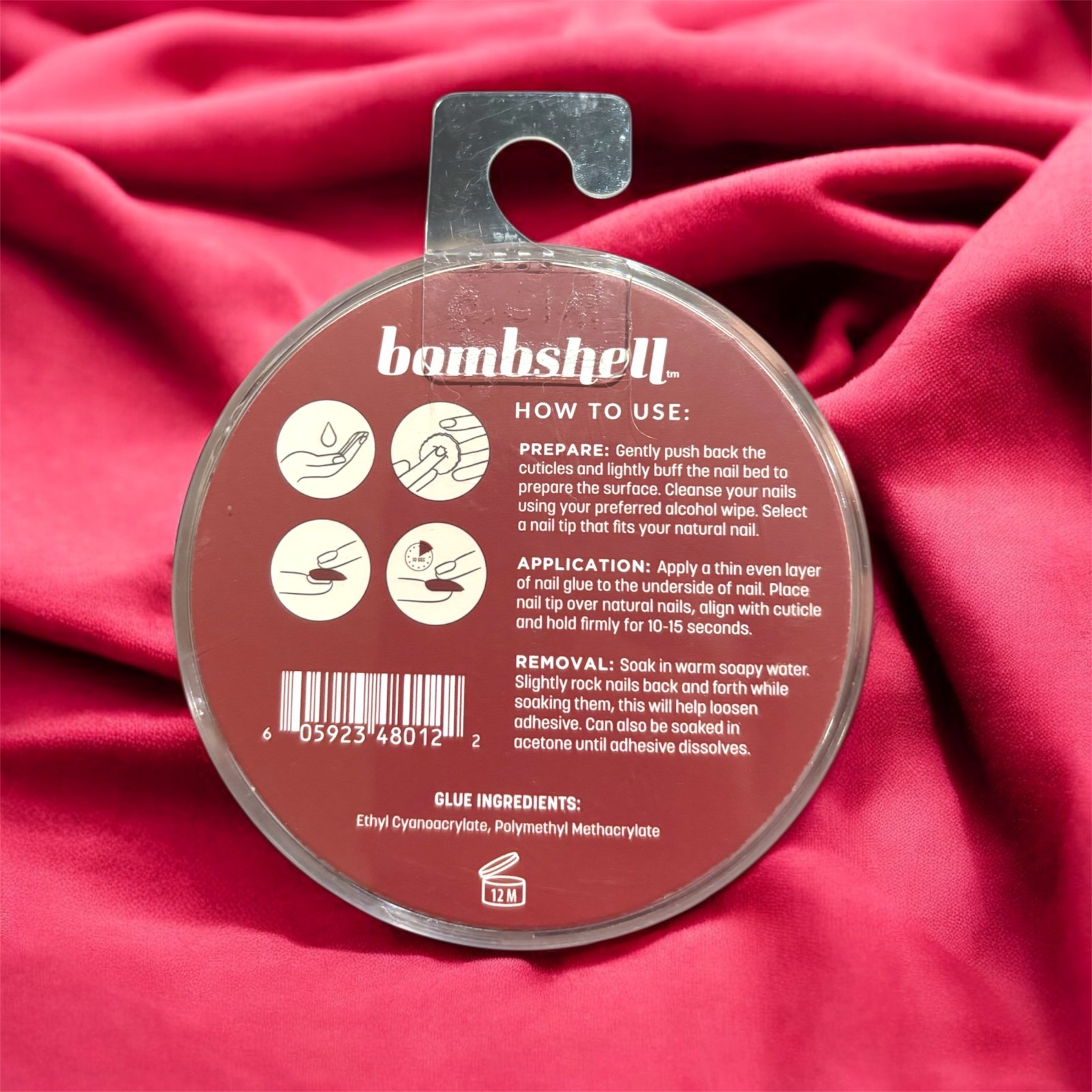 BOMBSHELL CHERRY DELIGHT Press-On Nails- INCLUDED 36 count, Glue Tube