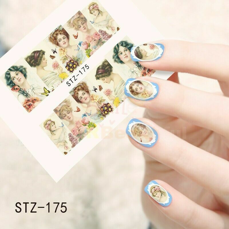 Full Wrap Water Transfers Nail Art Decals Pop Audrey Hepburn Sexy Marilyn NS11