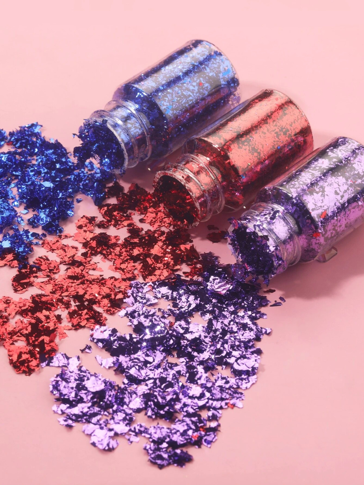 3 boxes Red, Blue and Purple Foil Nail Art Decoration
