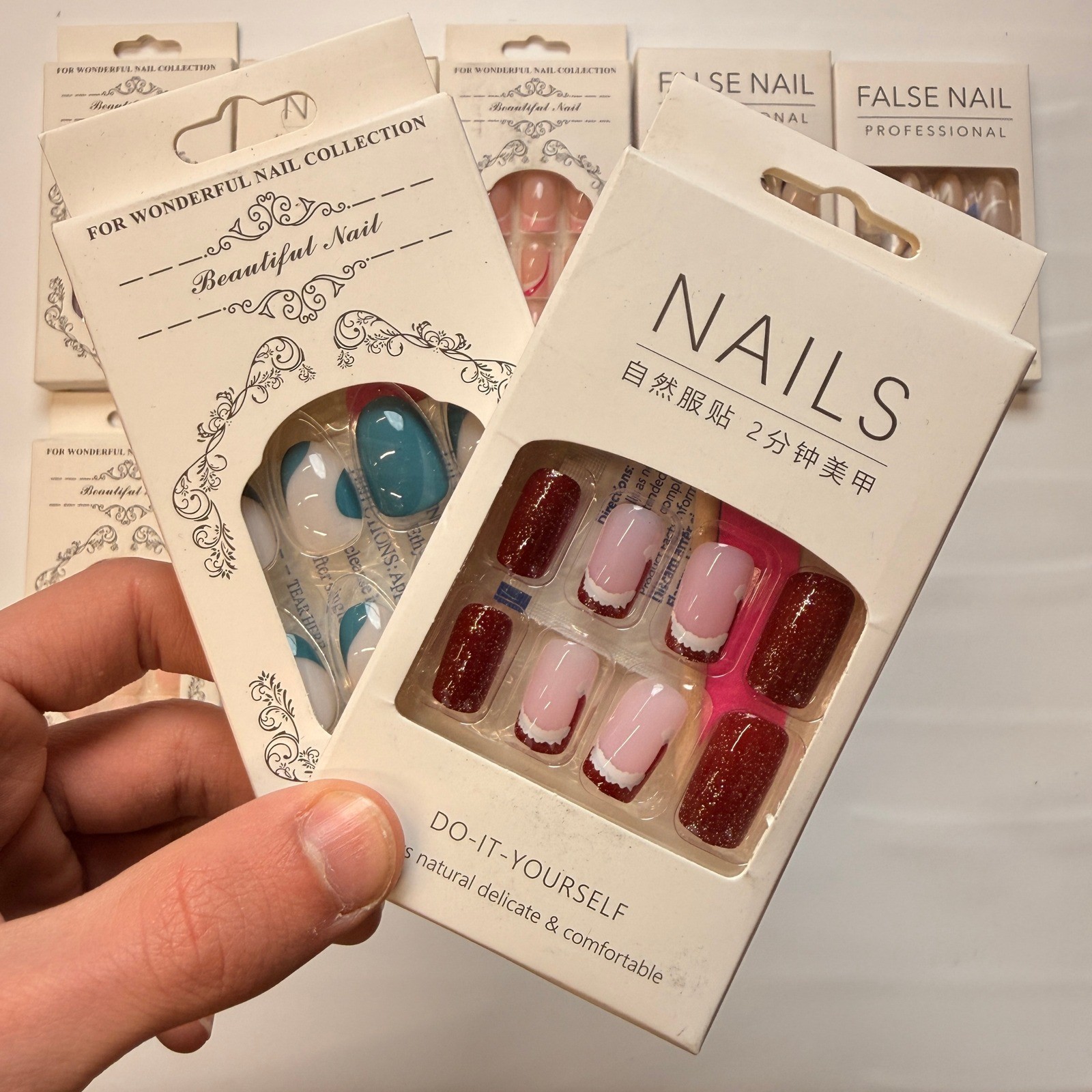 Lot of 10 Pack of 24 New False Press On Nails Assorted Designs and Colors №N3