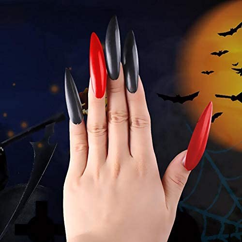 Halloween Costume False Nails Claw Gloves Long Fake Nail Tips Full Cover Nail…