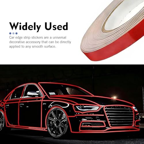 0.4″ x 197″ Car Body Rim Reflective Strips Sticker, DIY Night Safety 1 PC Red
