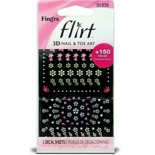 (4 Pack) Flirt 3D Nail Art Flwrs & Hrts, PartNo 31336