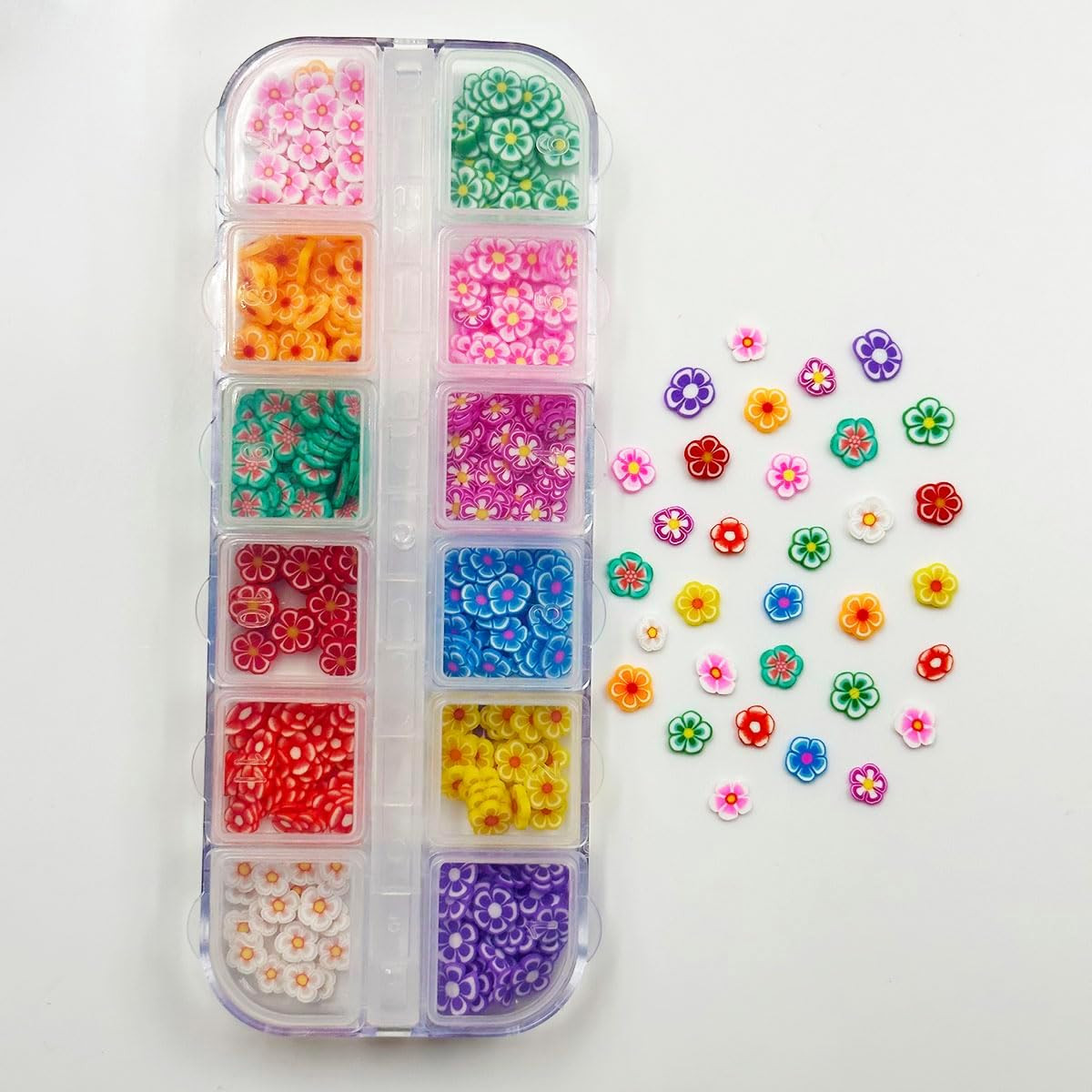 3 Boxes Flower Butterfly Nail Art Slices, 3D Polymer Clay Mini Slices Resin M…