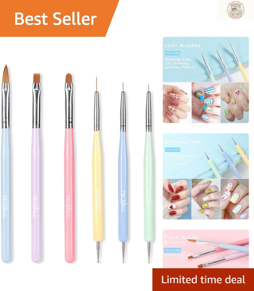 Lightweight Professional Nail Brushes – 6 Essential Art Tools for Perfect Nails