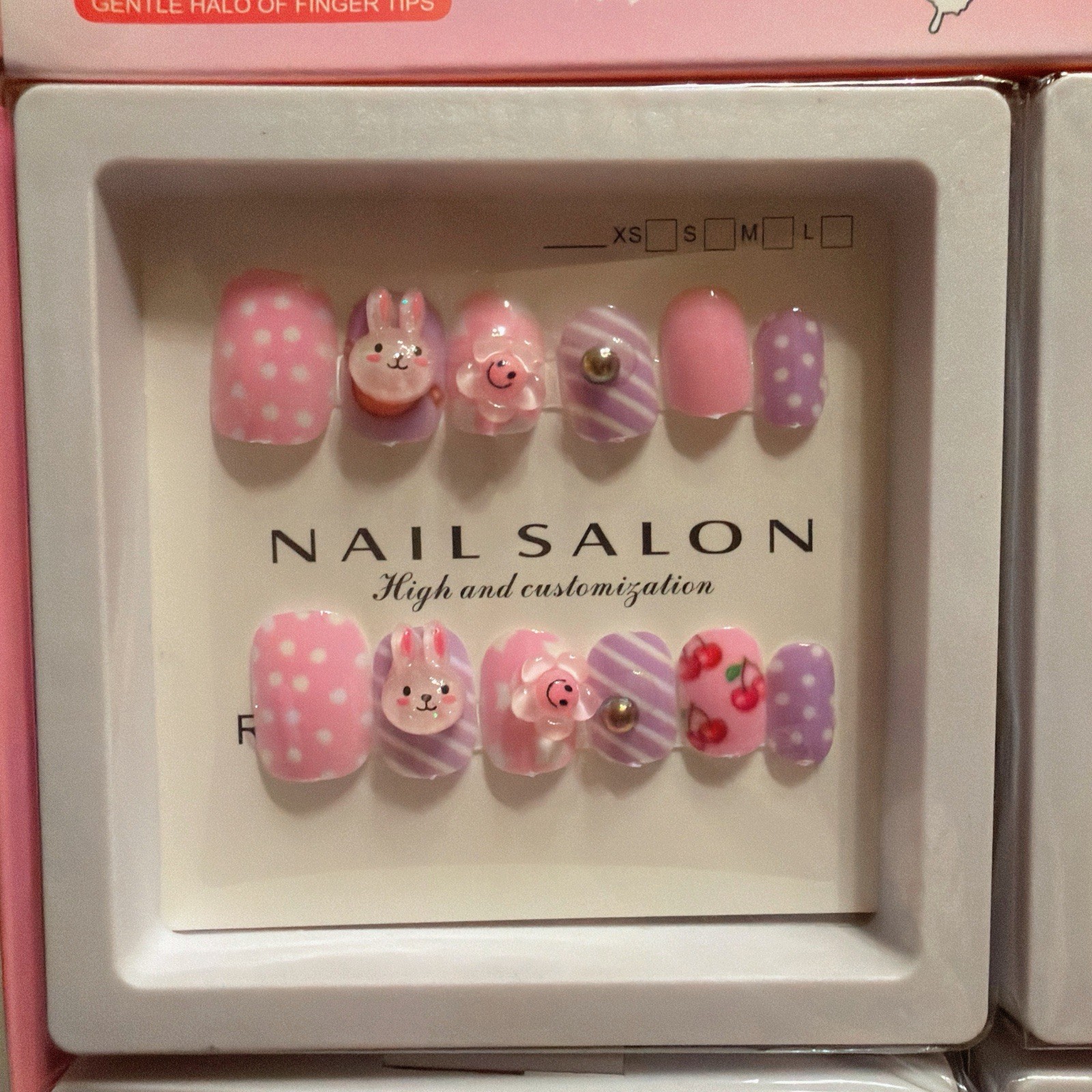 6 Boxes Kids Press On Nails 3D Cartoon False Nails Mixed Cute Designs Gift Set