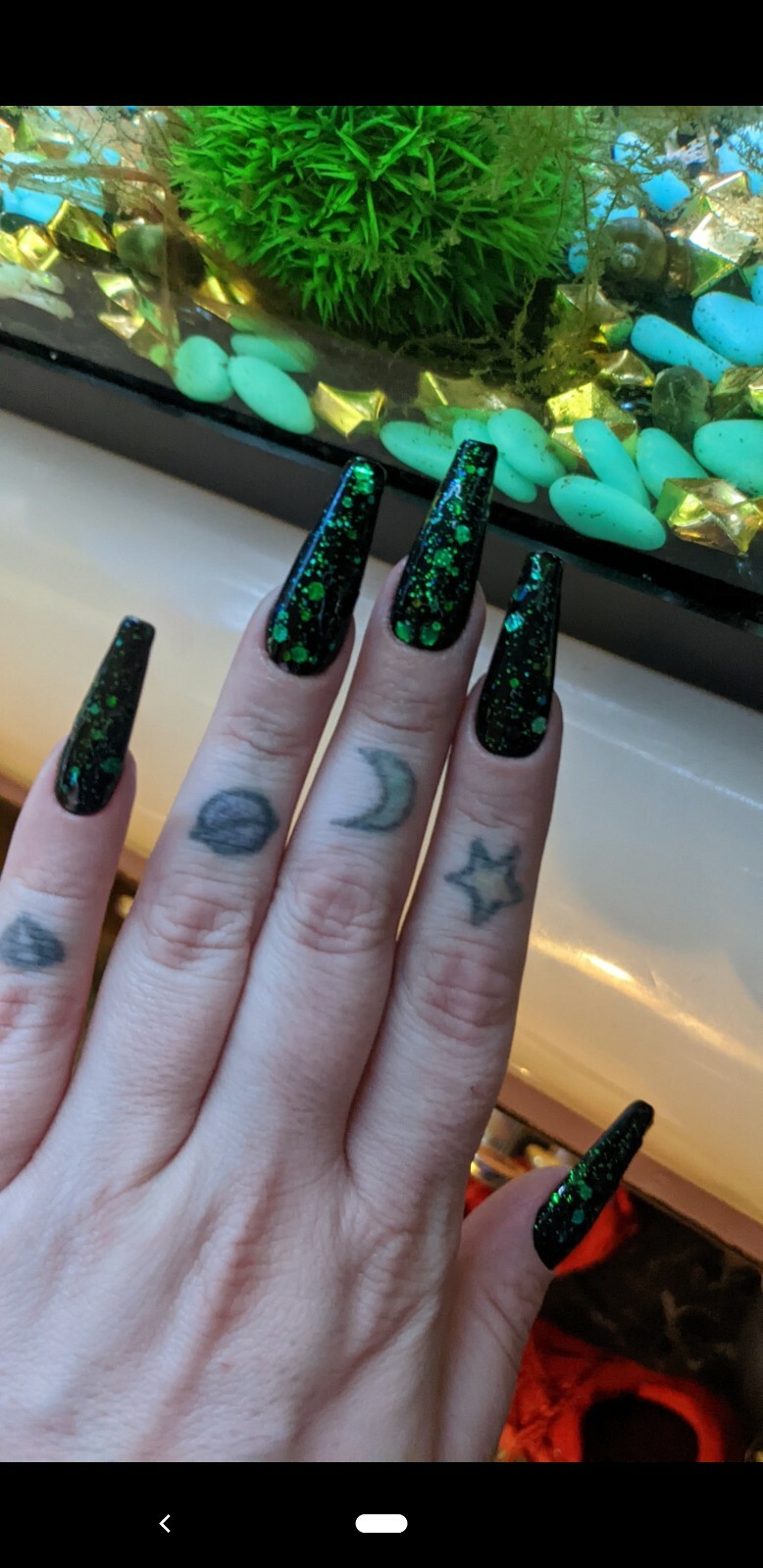 Galaxy sparkle Handmade Press On Nails 