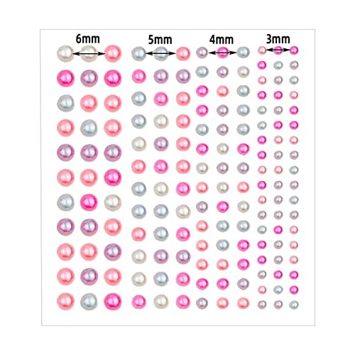 1320 Pieces Self Adhesive Stickers for DIY Crafts 8 Sheets Colorful Flat Pearl