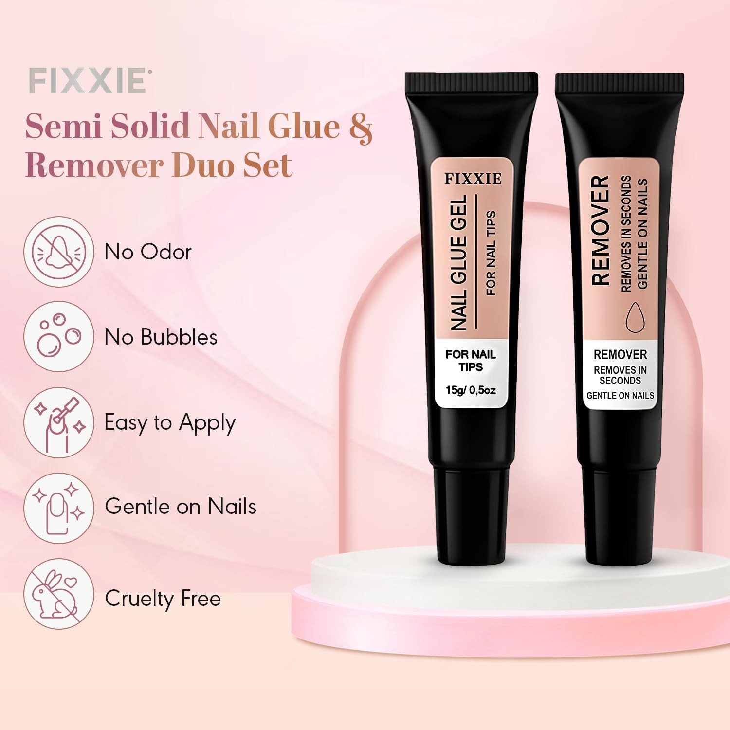 Super Strong Nail Glue Gel with Remover 15g/15ml Extra Strong UV Free Nail Gl…