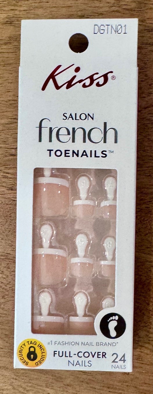 Kiss Salon French Toenails Full Cover 24 Glue-On Toe Nails DGTN01 Lot of 36!!!