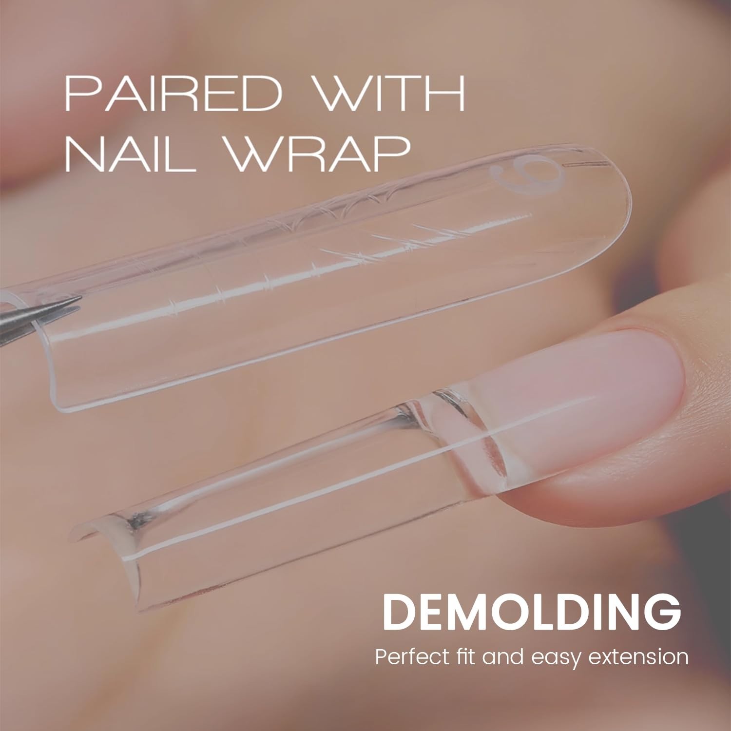 Original Sandwich Nails Dual Forms – 240Pcs Long Coffin Nail Mold for Quick Nail