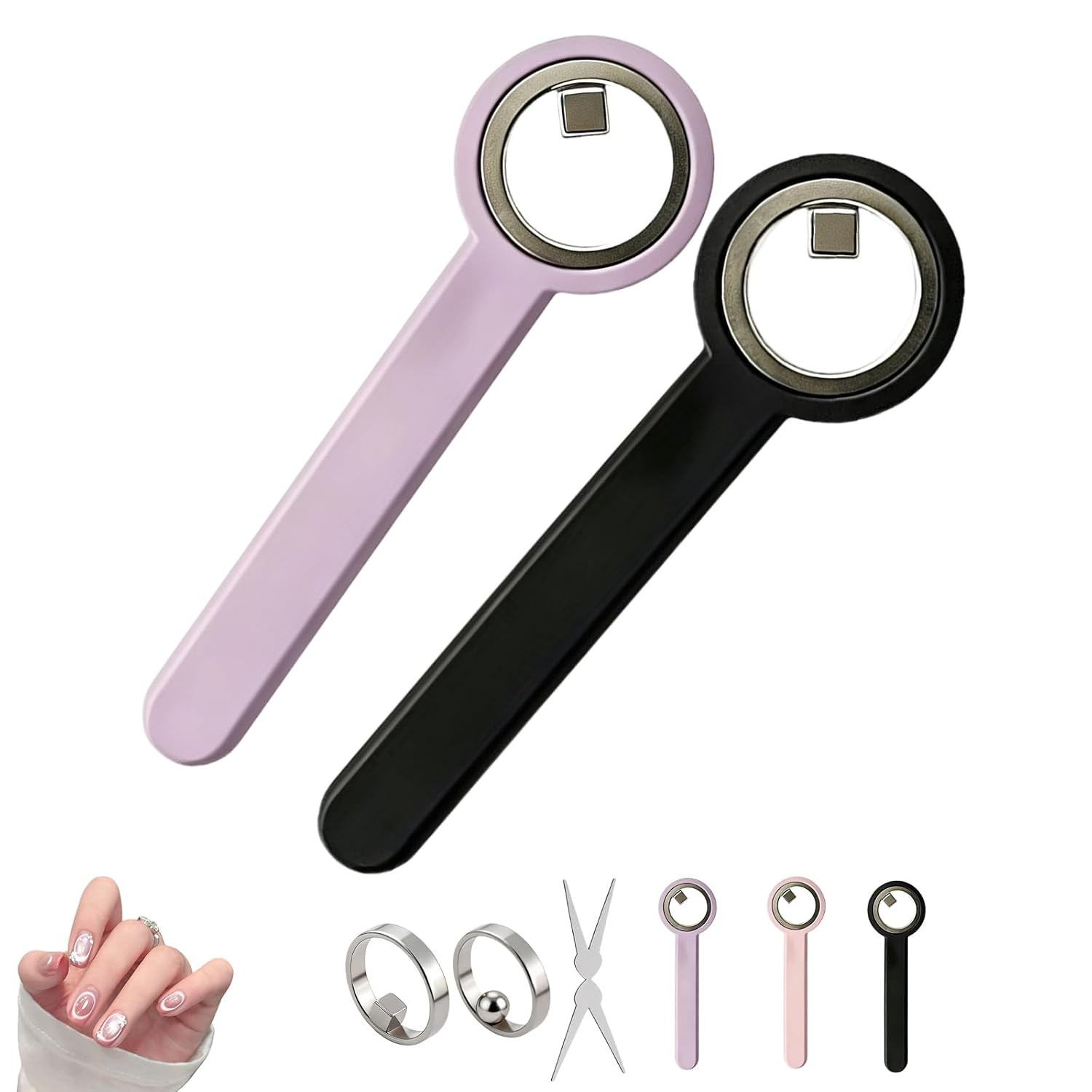 2026 Upgrade Ring-Shaped Cat Eye Magnet for Nails,2-In-1 Circle & Y Shape Nail