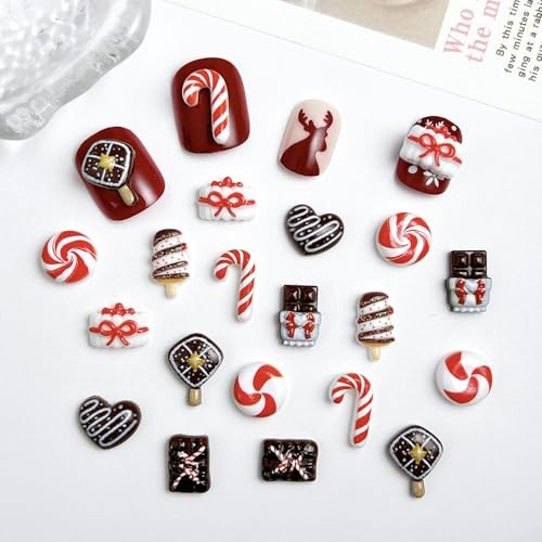 40Pcs 3D Christmas Nail Art Charms Mixed Christmas Resin Nail Charms Style 2
