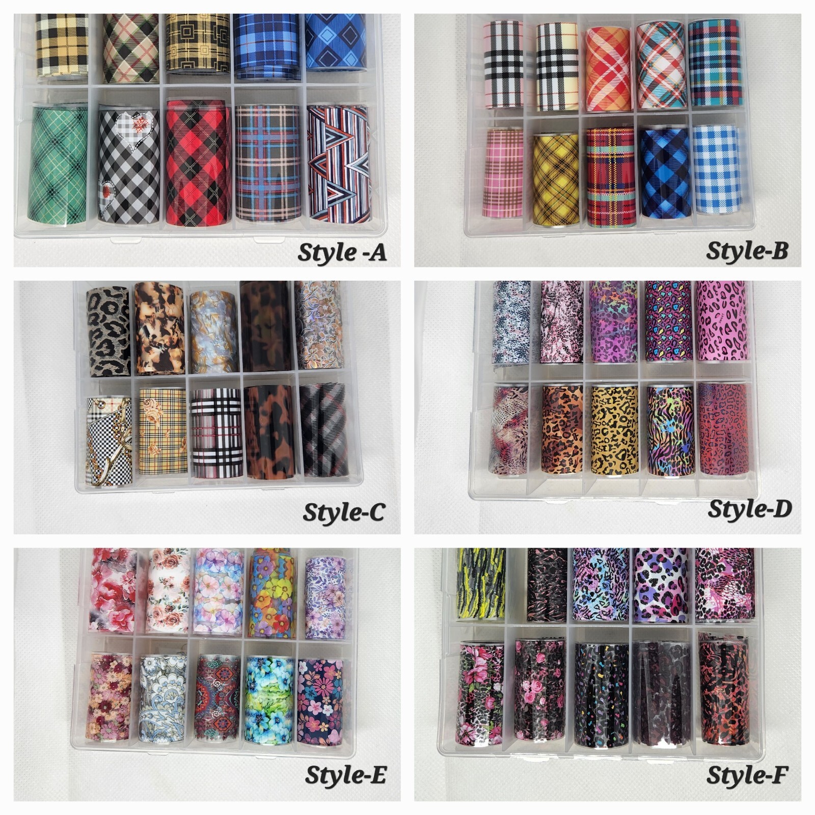 10/PCS Assorted Nail Art Transfer Foils Ea.Sets sold separate 8in.long