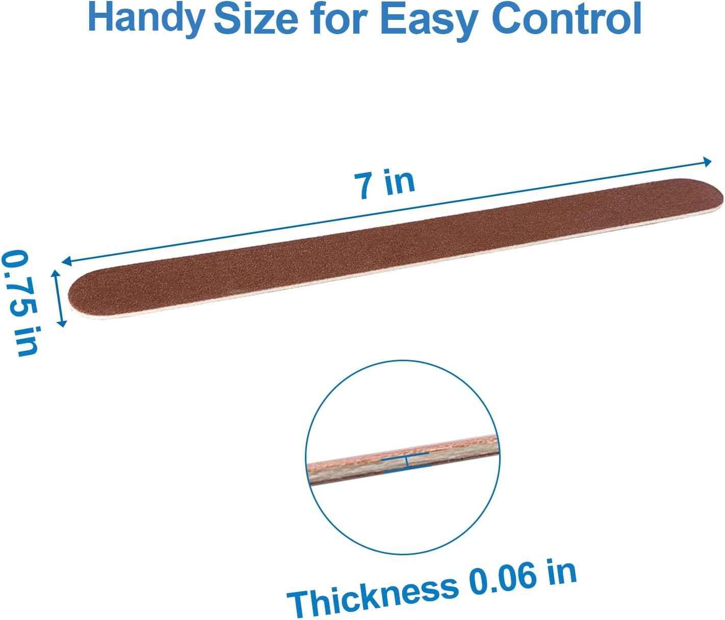 Wooden Nail Files, 7 Inches Emery Board Nail File for Nails,