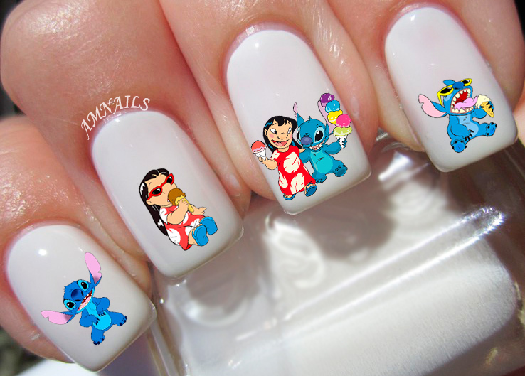 Lilo and Stitch Nail Art Stickers Transfers Decals Set of 64 – A1218