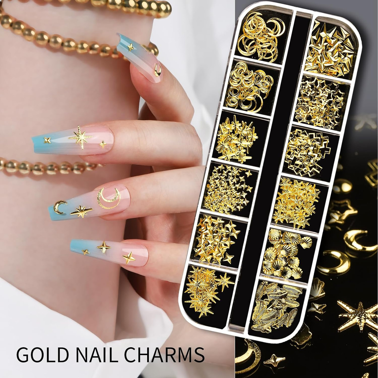 Nail Charms and Gems, 3D Nail Gems, Flower Nail Stickers, Rhinestones, Pearls