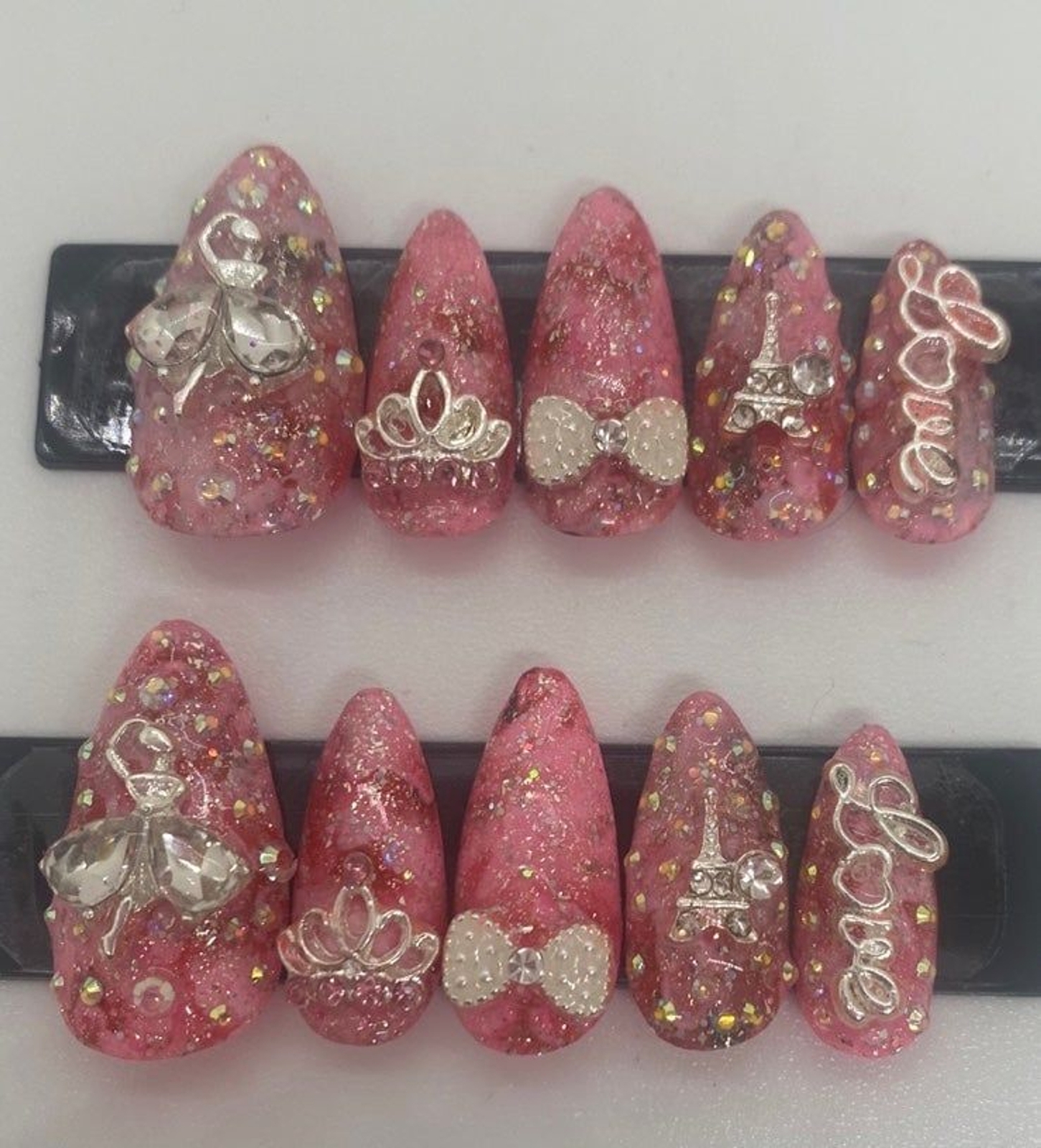 Love Pink Ballerina Almond Press On Nails